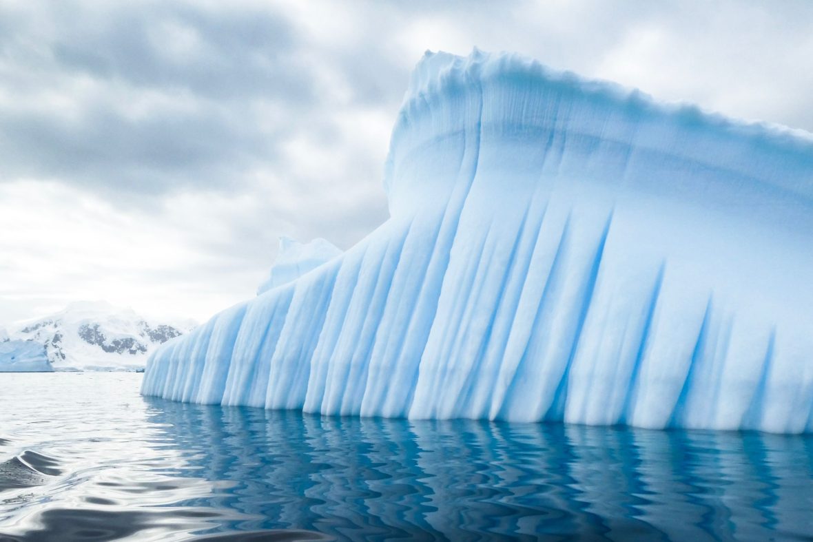 A close-up of an iceberg in Antarctica