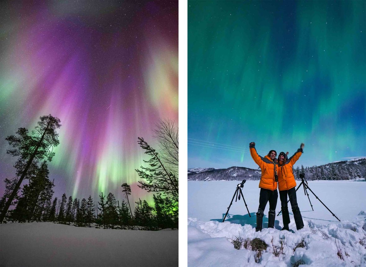 Lorenzo and Luisa in the Northern Lights.