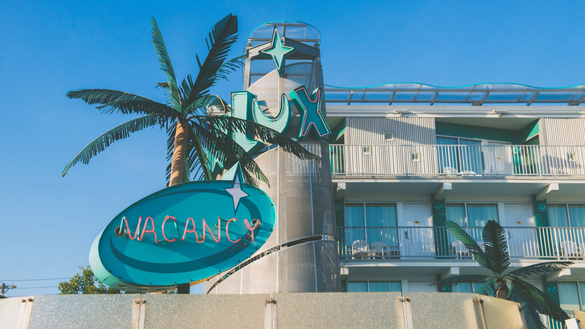 Fake palm trees are a staple for many of the Wildwood motels.