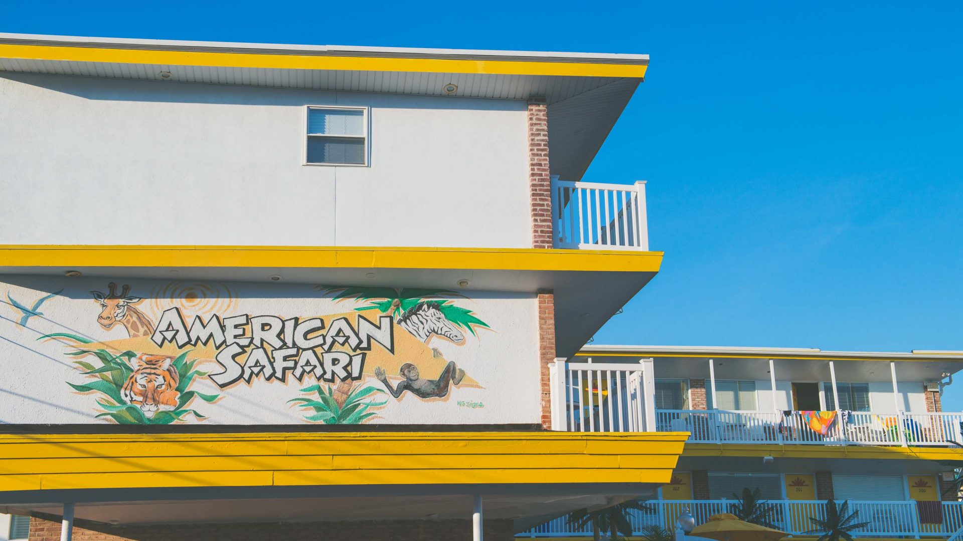 American Safari, one of the motels in Wildwood, New Jersey.