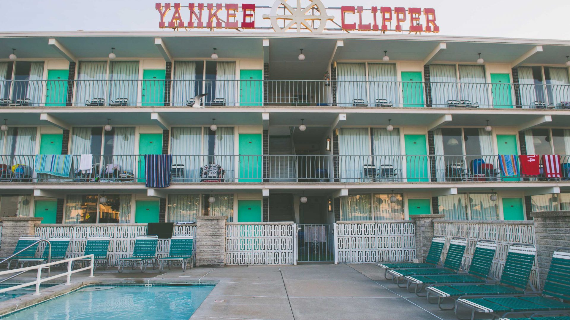 Yankee Clipper, one of the motels in Wildwood, New Jersey.