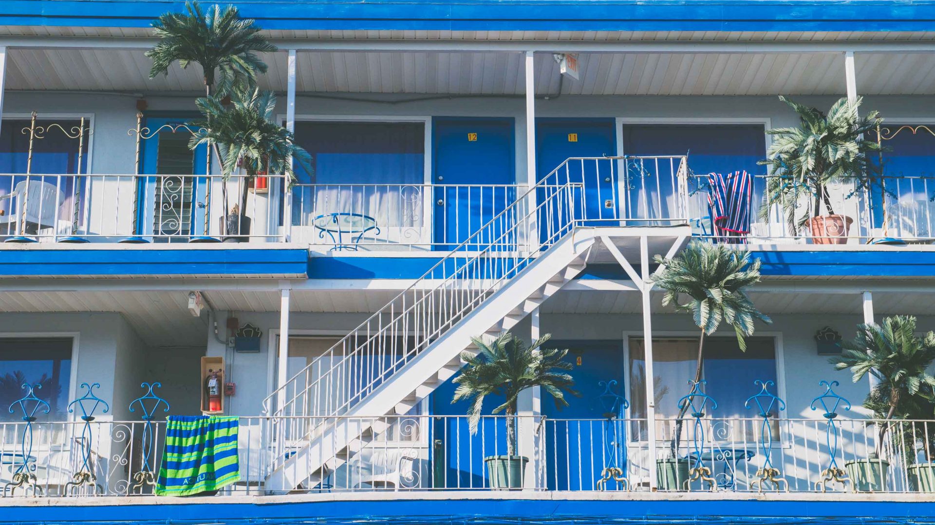 An example of the modern, mid-century motel architecture of Wildwood, New Jersey, many of which were built in the 1950s.